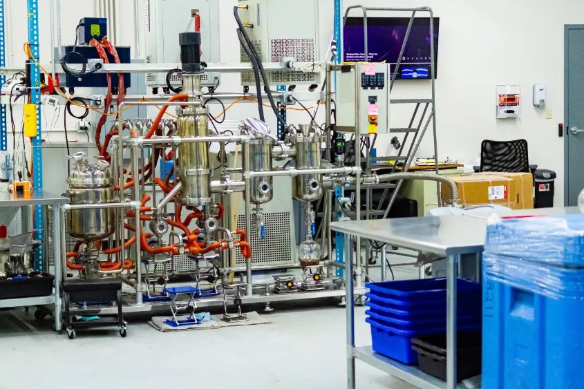 Extraction and distillation equipment in the Central Processors NY lab