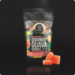Image of a bag of High Peaks cannabis gummies, on a black background. 