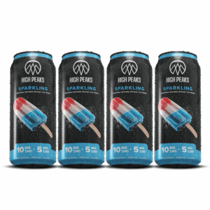 High Peaks | Sparkling Rocket Pop | 2:1 | 10mg THC : 5mg CBD Ea. | 12 fl. oz Ea. | 4-Pk