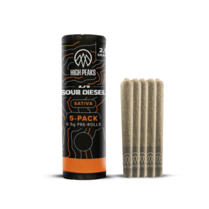 AJ’s Sour Diesel | Sativa | 5-Pack Pre-Rolls | 0.5g Each